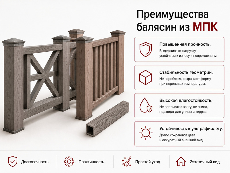 Балясины из МПК от завода производителя Технодек