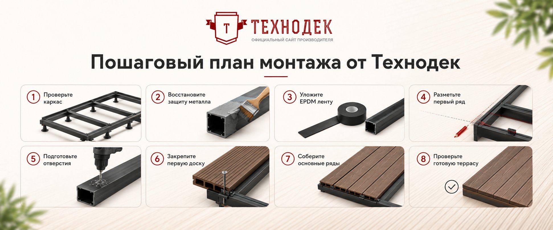 Пошаговый план монтажа от Технодек