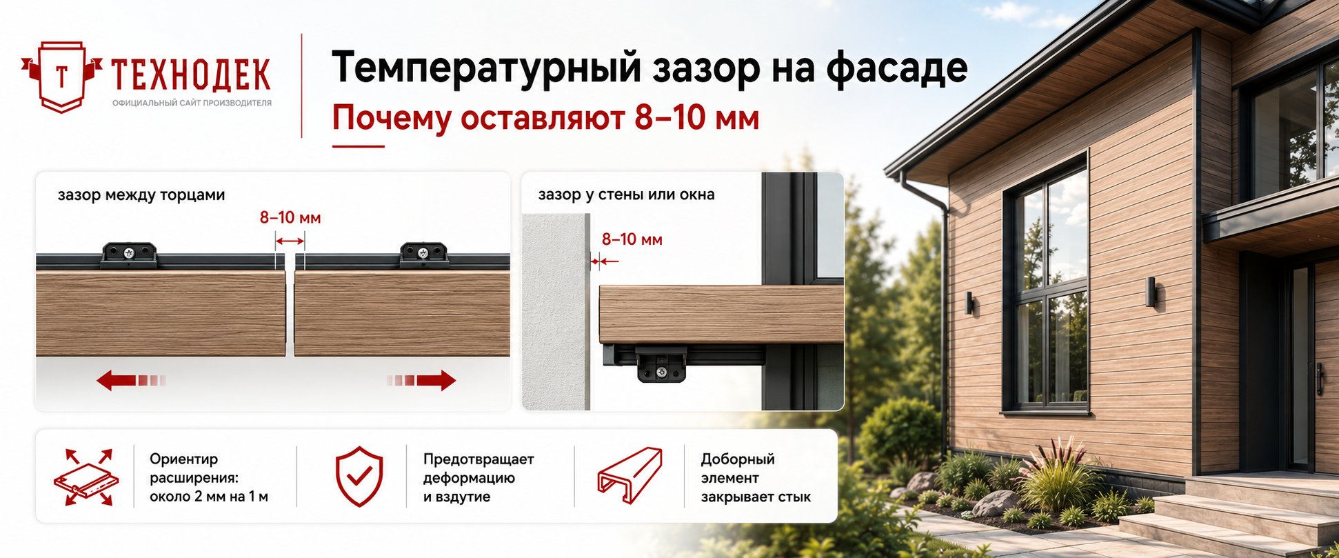 Температурный зазор на фасаде